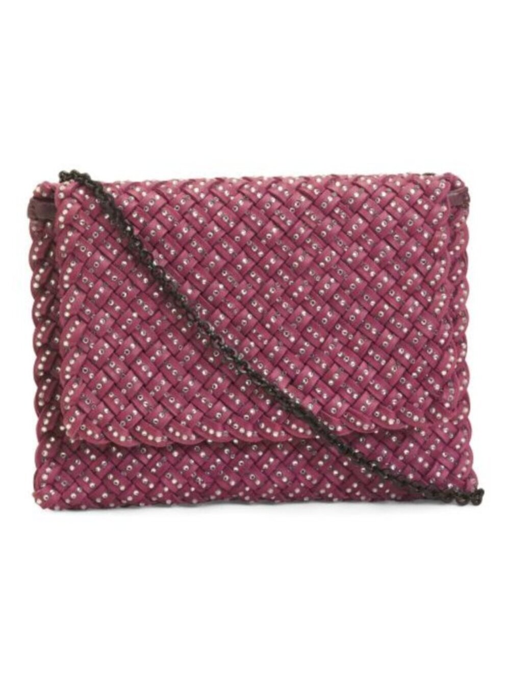 FALOR Made In Italy Leather Woven Crossbody